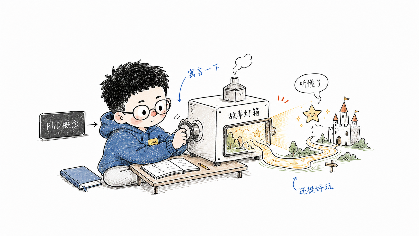 把 PhD 概念变成寓言故事